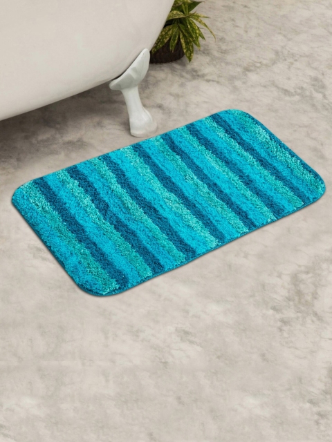 

Home Centre Blue & Green Fiesta Striped Rectangular Bath Rug