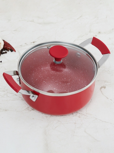 

Home Centre Red Solid Aluminum Connect Mini Casserole with Lid