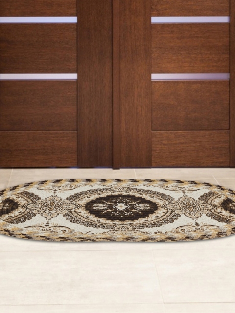 

Home Centre Off-White & Brown Ethnic Motifs Printed Anti-Skid Cotton Doormat