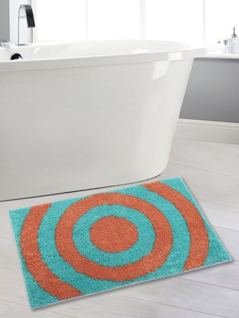 

Home Centre Blue & Orange India Inspired Concentric Print Rectangular Bath Rug