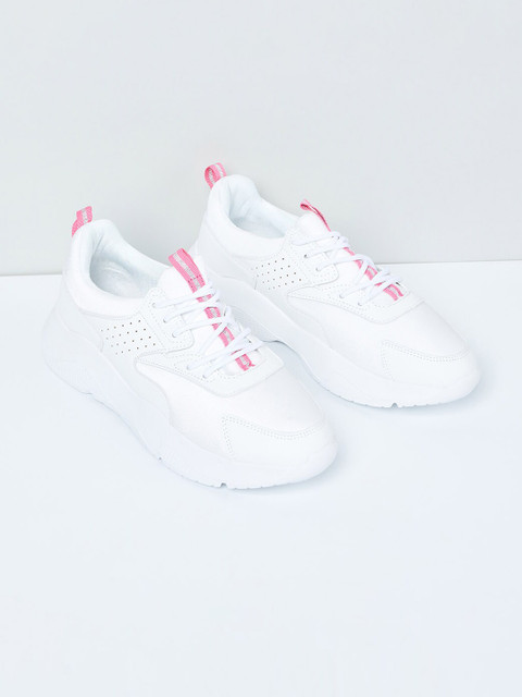 

max Women White Perforations PU Sneakers