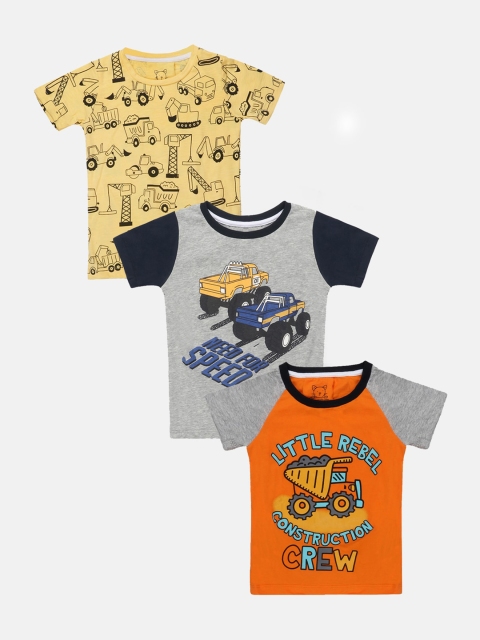 

Lazy Shark Boys Pack of 3 Graphic Printed Cotton T-shirt, Multi