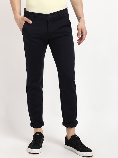 

V2 Value & Variety Men Navy Blue Chinos Trousers