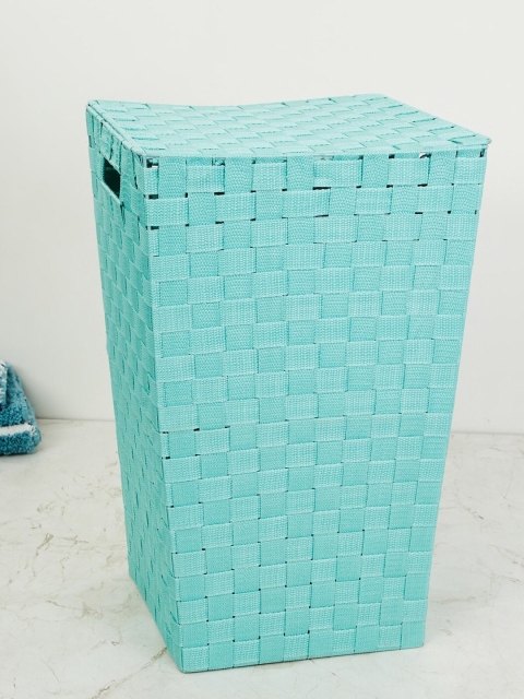 

Home Centre Blue Solid Laundry Basket With Lid