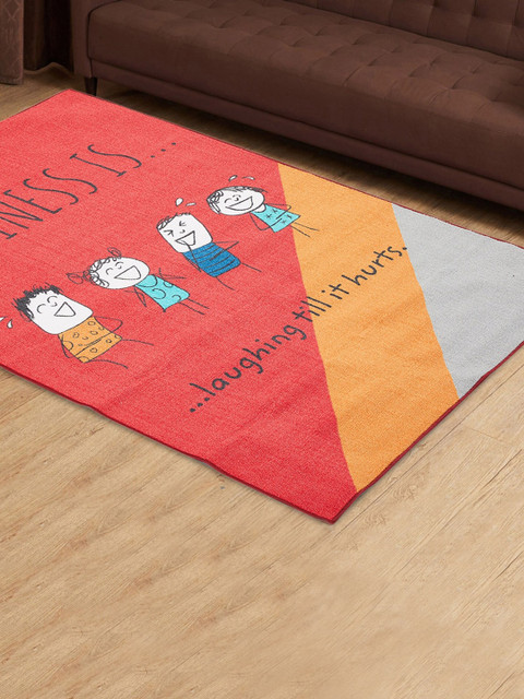 

Home Centre Red & Orange Happiness Printed Carpet