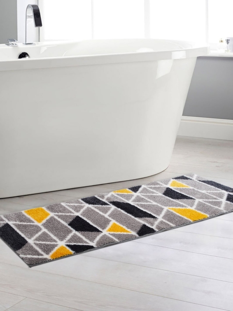 

Home Centre Grey & Black Everyday Essentials Mekong Geometric Printed Rectangular Bath Rug