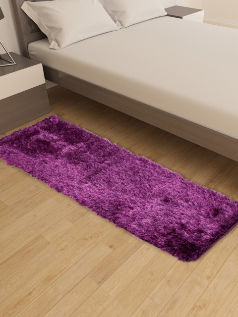 Home Centre Purple Solid Anti-Skid Runner