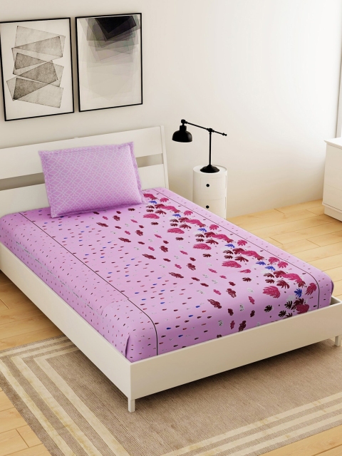 

Salona Bichona Magenta Abstract Printed 144 TC 1 Single Bedsheet With 1 Pillow Cover