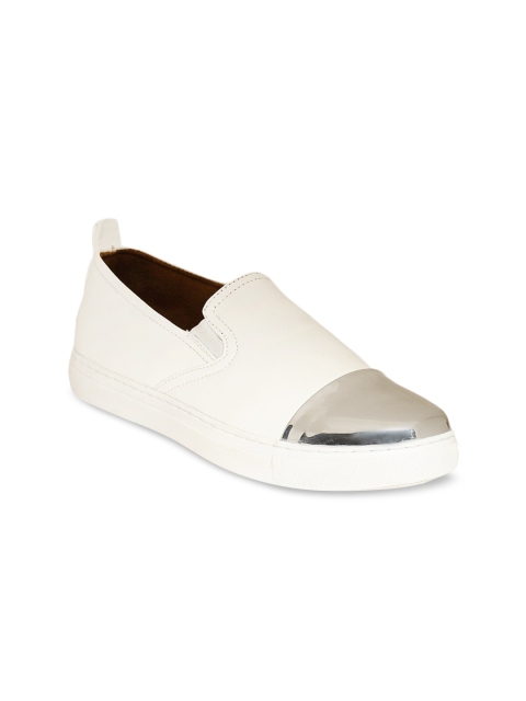 

Milano Torre Women White PU Slip-On Sneakers