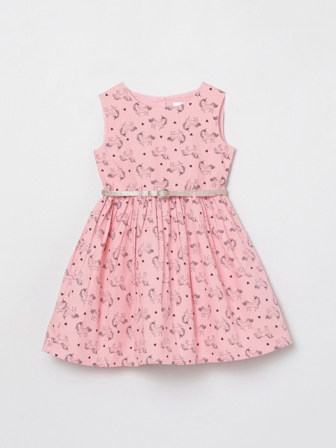 

max Girls Pink Printed Dress