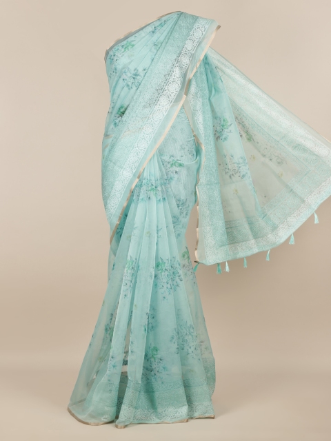 

Pothys Blue Woven Design Tissue Saree