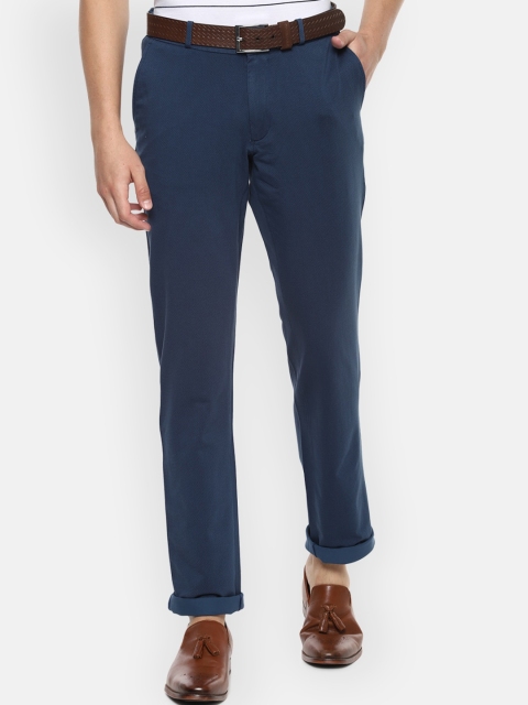 

Louis Philippe Sport Men Blue Slim Fit Self Design Regular Trousers