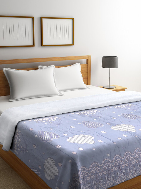 

NEUDIS Blue & White Abstract Mild Winter 450 GSM Double Bed Comforter