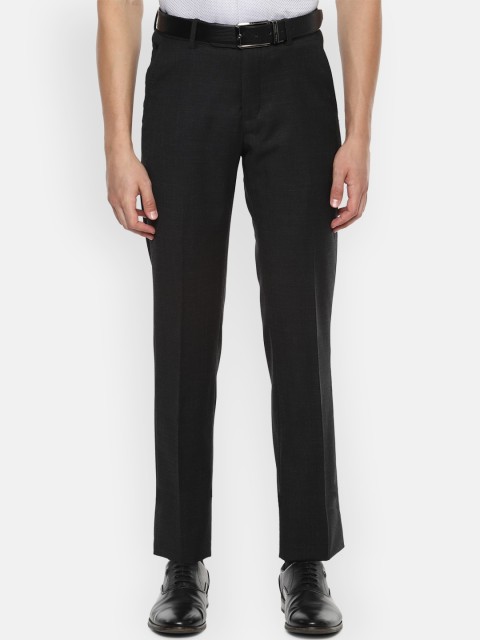 

Louis Philippe Men Black Regular Fit Solid Formal Trousers