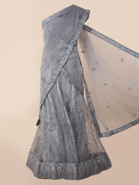 

Pothys Grey Embellished Net Saree