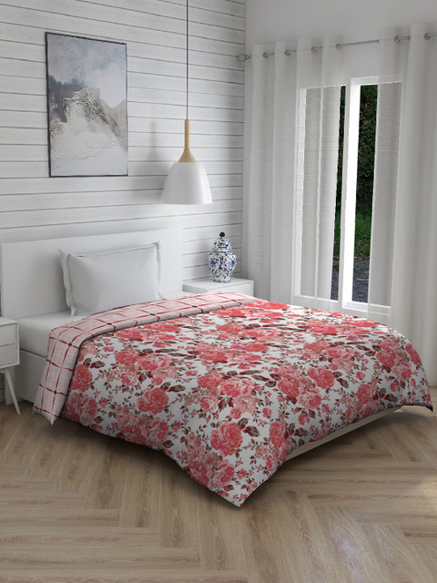 

Layers White & Pink Floral AC Room 110 GSM Single Bed Dohar