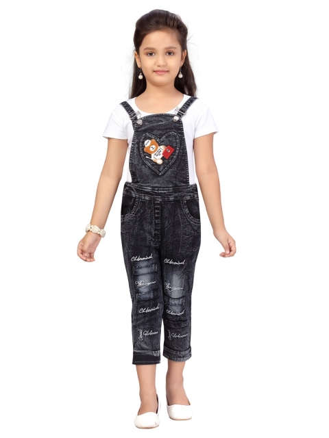 

Aarika Girls White & Black Printed Top with Trousers