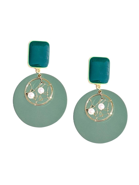 

Foxy Sperks Green Contemporary Drop Earrings