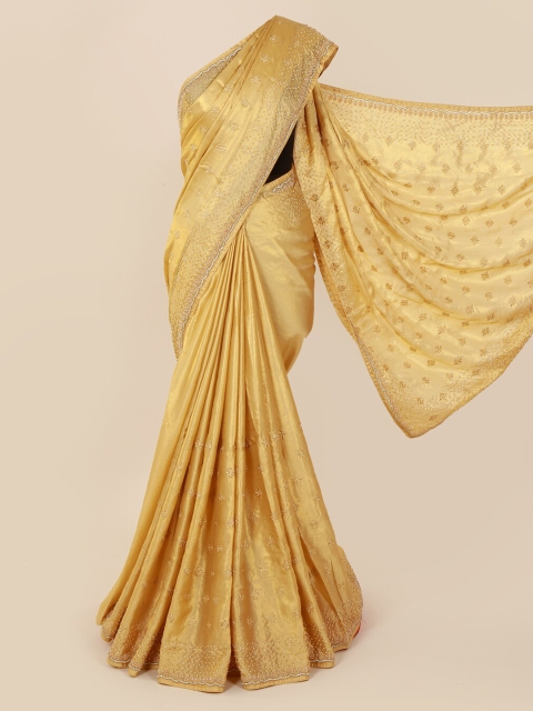 

Pothys Gold-Toned Woven Design Satin Saree