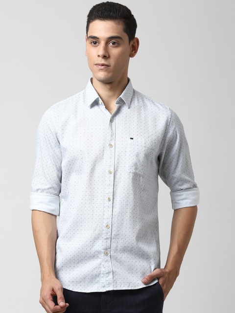 

Peter England Casuals Men Blue Slim Fit Printed Cotton Casual Shirt