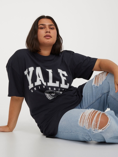 

H&M+ Women Blue Printed T-shirt dress