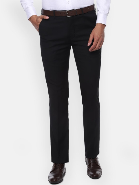 

Louis Philippe Men Black Slim Fit Solid Formal Trousers