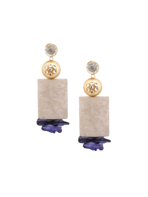 

Foxy Sperks Gold-Toned Contemporary Drop Earrings