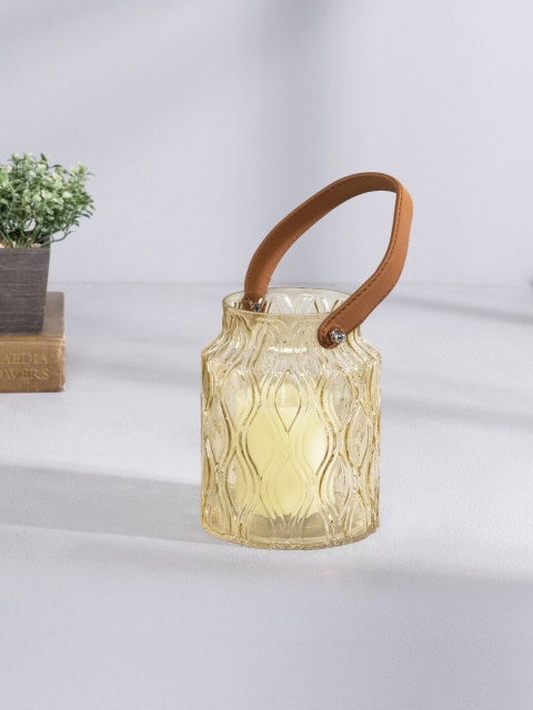 

Pure Home and Living Yellow & Brown Textured Lantern Candle Holder