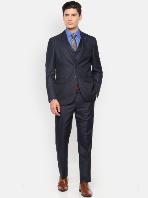 

Van Heusen Men Navy Blue Slim-Fit Single-Breasted Three-Piece Formal Suit