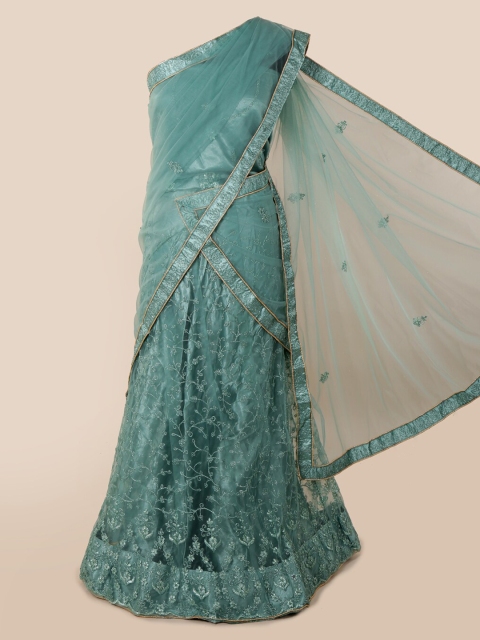 

Pothys Sea Green Embellished Net Saree