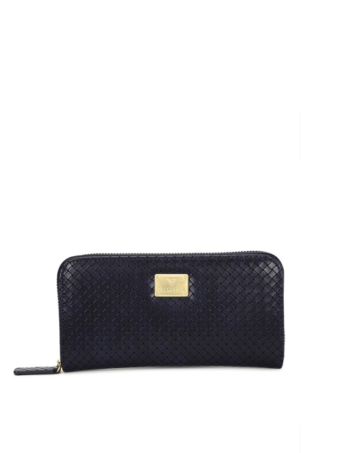 

Van Heusen Woman Navy Blue Checked Zip Around Wallet