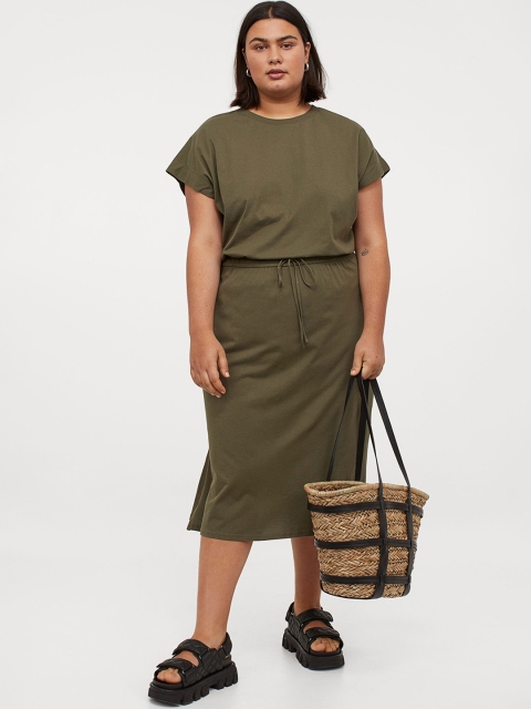 

H&M+ Women Green Jersey T-shirt Dress