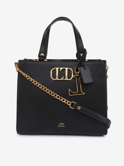 

LYN Black Solid Handheld Bag