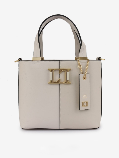 

LYN Beige Textured Handheld Bag
