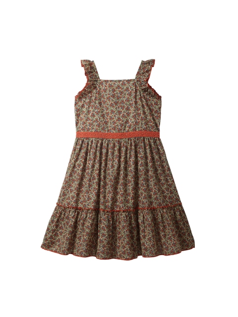 

Cub McPaws Girls Multicoloured Ditsy Floral Printed Cotton A-Line Dress, Multi