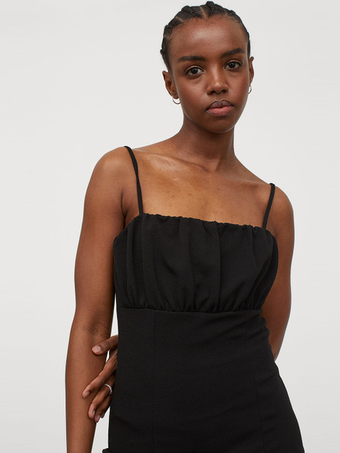 

H&M Women Black Fitted Dress