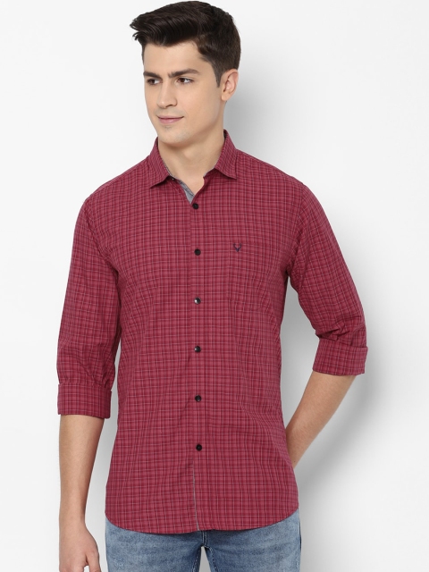 

Allen Solly Men Maroon & Grey Checked Cotton Slim Fit Shirt