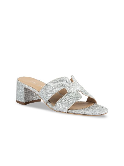 

Vanilla Moon Women Silver-Toned Textured Block Heels