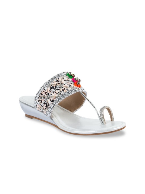 

Vanilla Moon Women Silver-Toned Embellished Wedges
