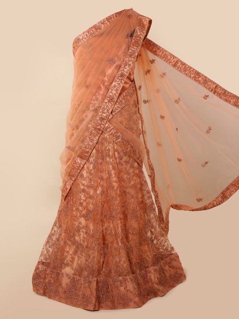 

Pothys Peach-Coloured Embellished Net Saree