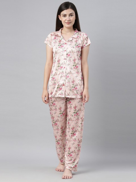 

Bailey sells Women Pink & Green Printed Satin Night Suit