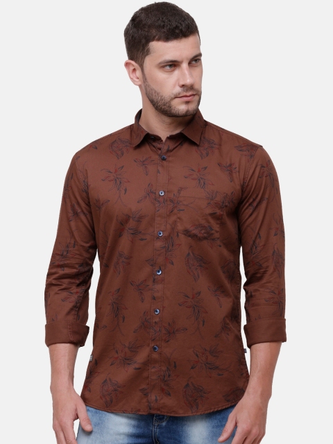 

Alan Scott Men Brown & Blue Pure Cotton Regular Fit Printed Casual Shirt