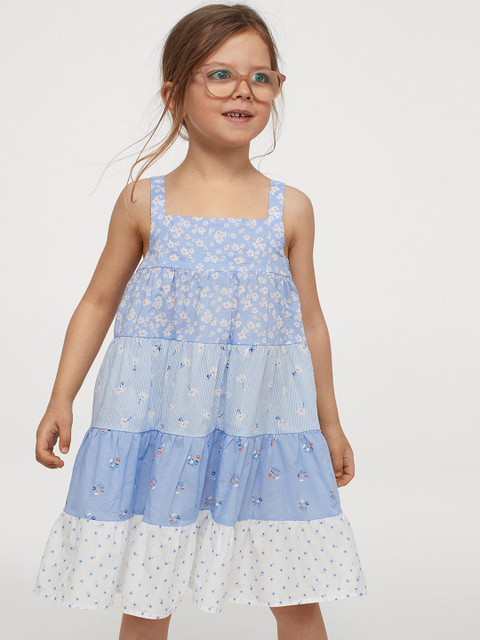 

H&M Girls Blue Patterned Cotton Dress