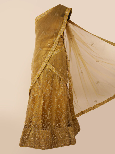 

Pothys Mustard Embellished Net Saree