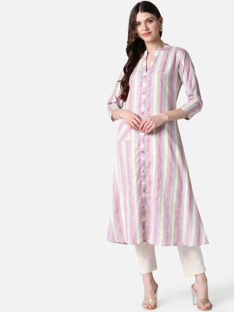 

AHIKA Women Multicoloured Striped Kurta, Multi