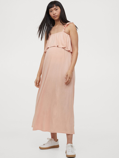 

H&M Women Orange Mama Long Jersey Dress