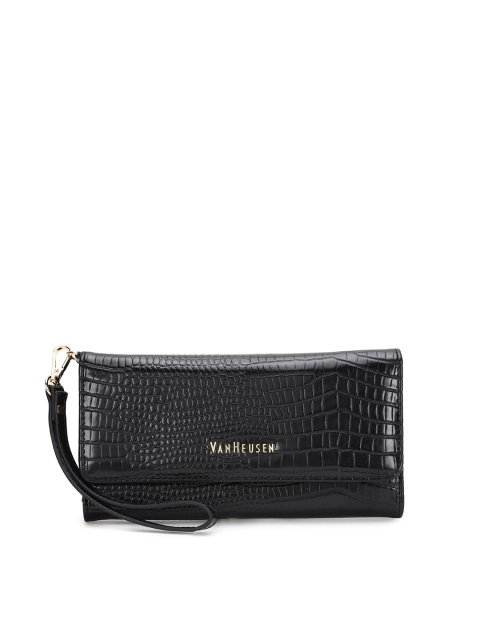 

Van Heusen Black Textured Three Fold Wallet