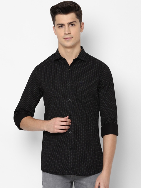 

Allen Solly Men Black & White Striped Cotton Slim Fit Casual Shirt