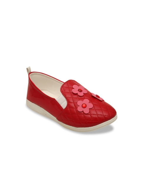 

DChica Girls Red Woven Design Loafers
