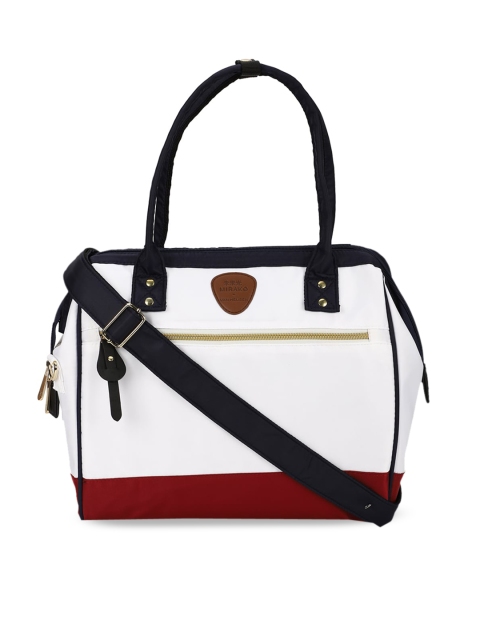 

Van Heusen Woman White & White Colourblocked Handheld Bag